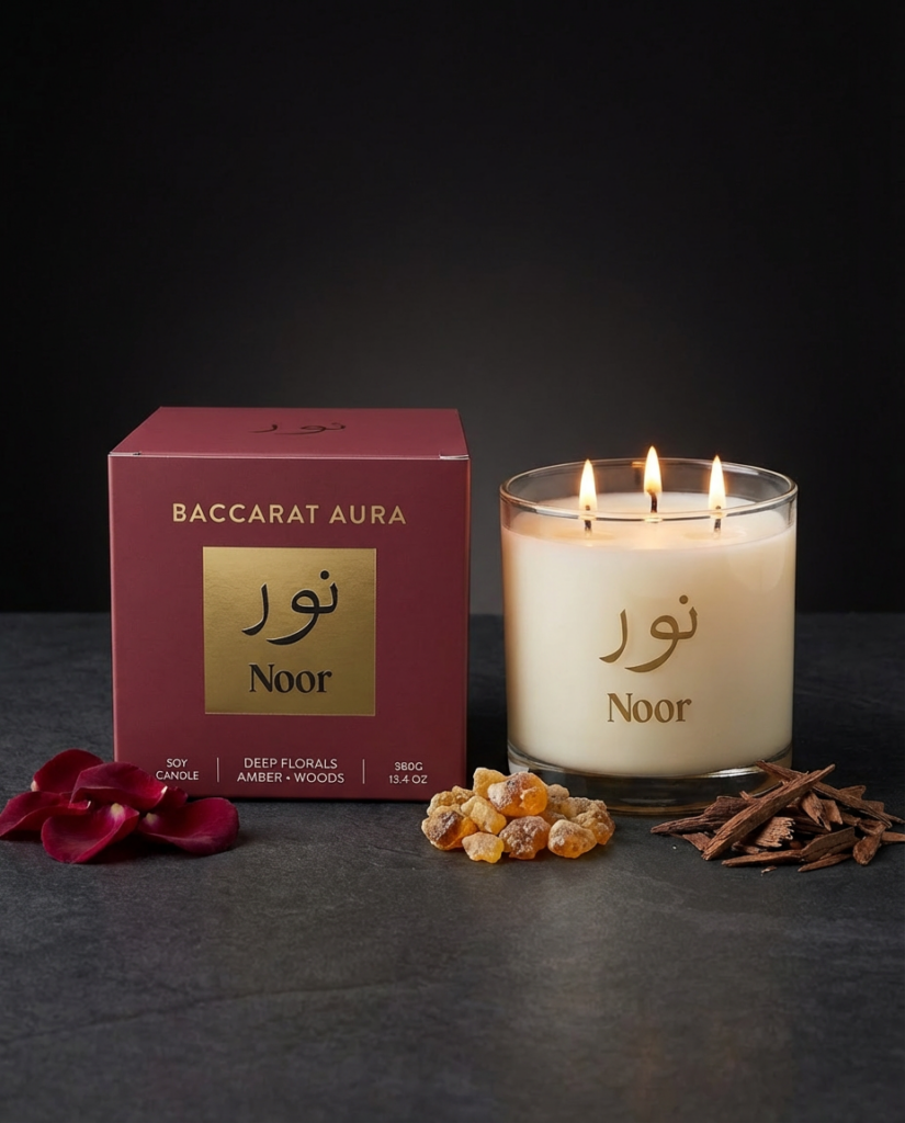 Baccarat Aura candle UAE luxury amber scented candle