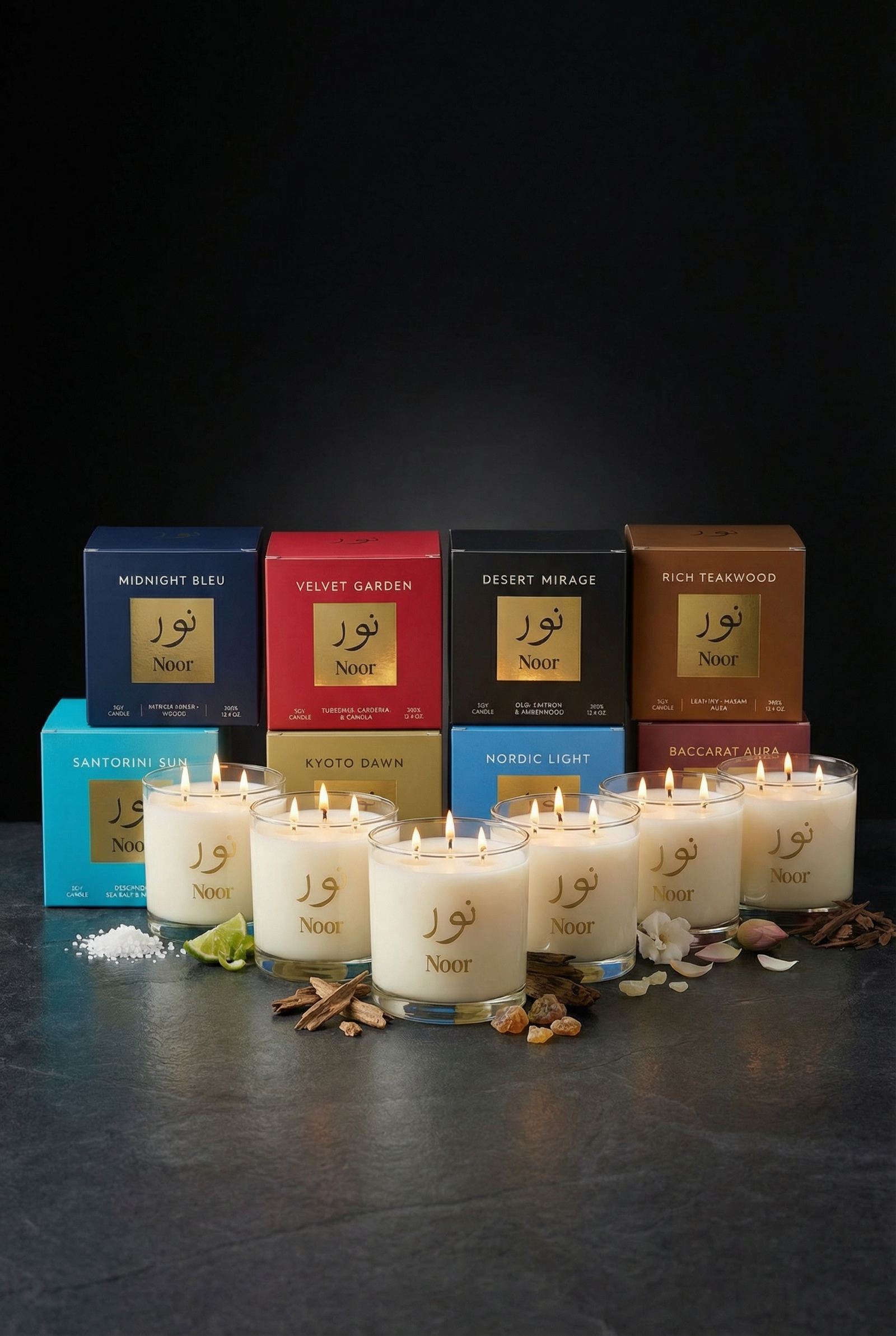 Luxury home fragrance candles Dubai by Noor mobile